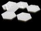 6 30mm Two Hole White Acrylic Double Drilled Plastic Hexagon Open Back Beads